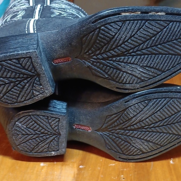 Durango black Embroidered Western Boots kids size 12 - Picture 7 of 8